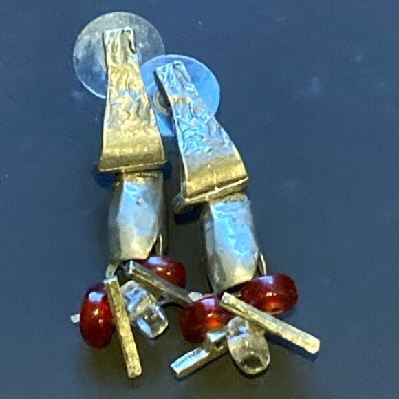 Anne-Marie Chagnon Jewelry - Terrific Anne-Marie Chagnon post earrings in pewter and glass